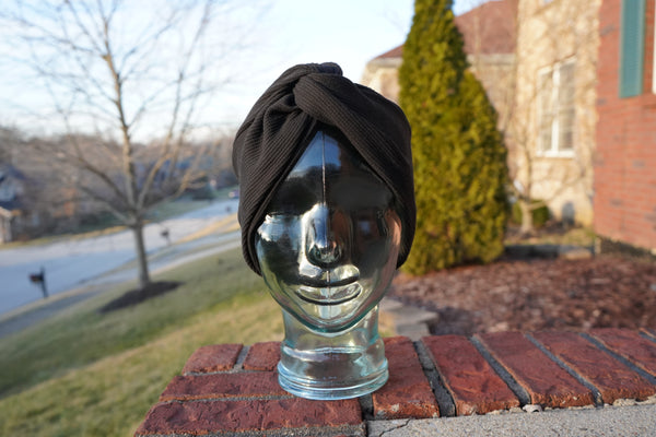 Waffle Turbans -  Black