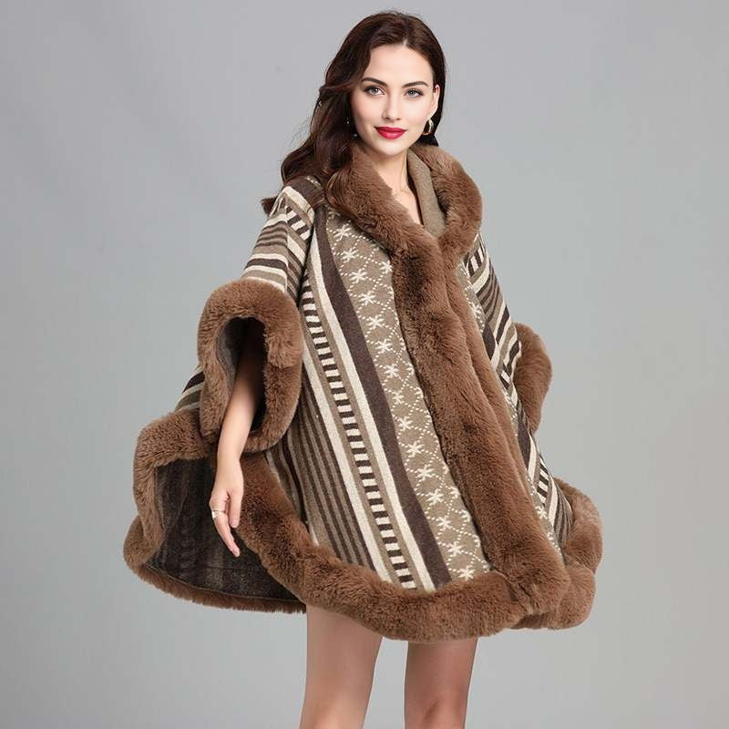 Mocha Fur Poncho