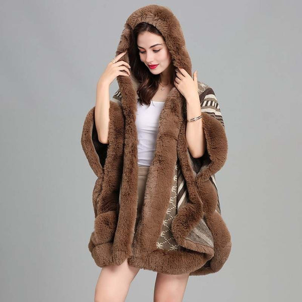 Mocha Fur Poncho